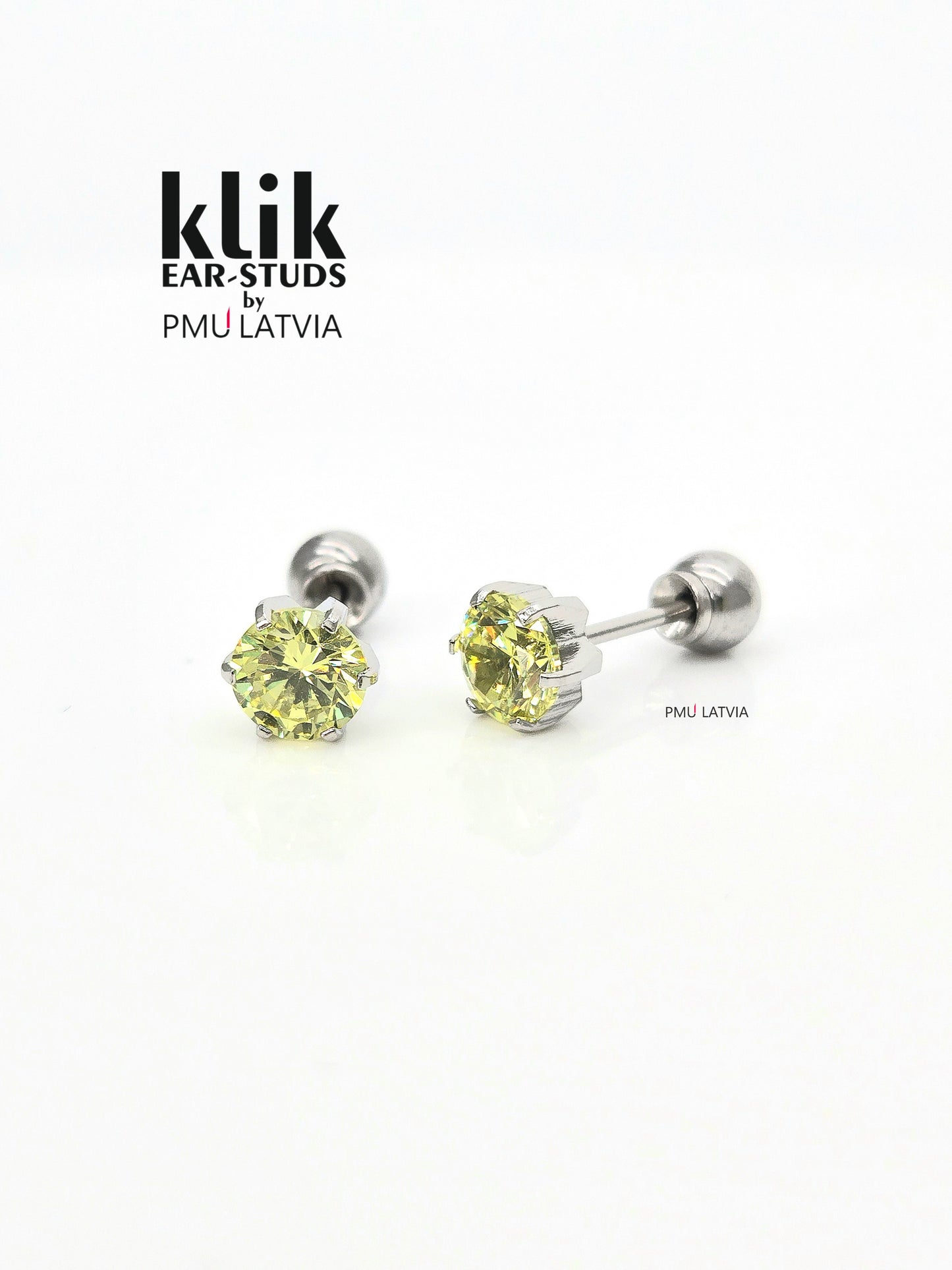 Ausu caurduršanas ierīce + Auskari: Cubic Zirconia - Apple Green